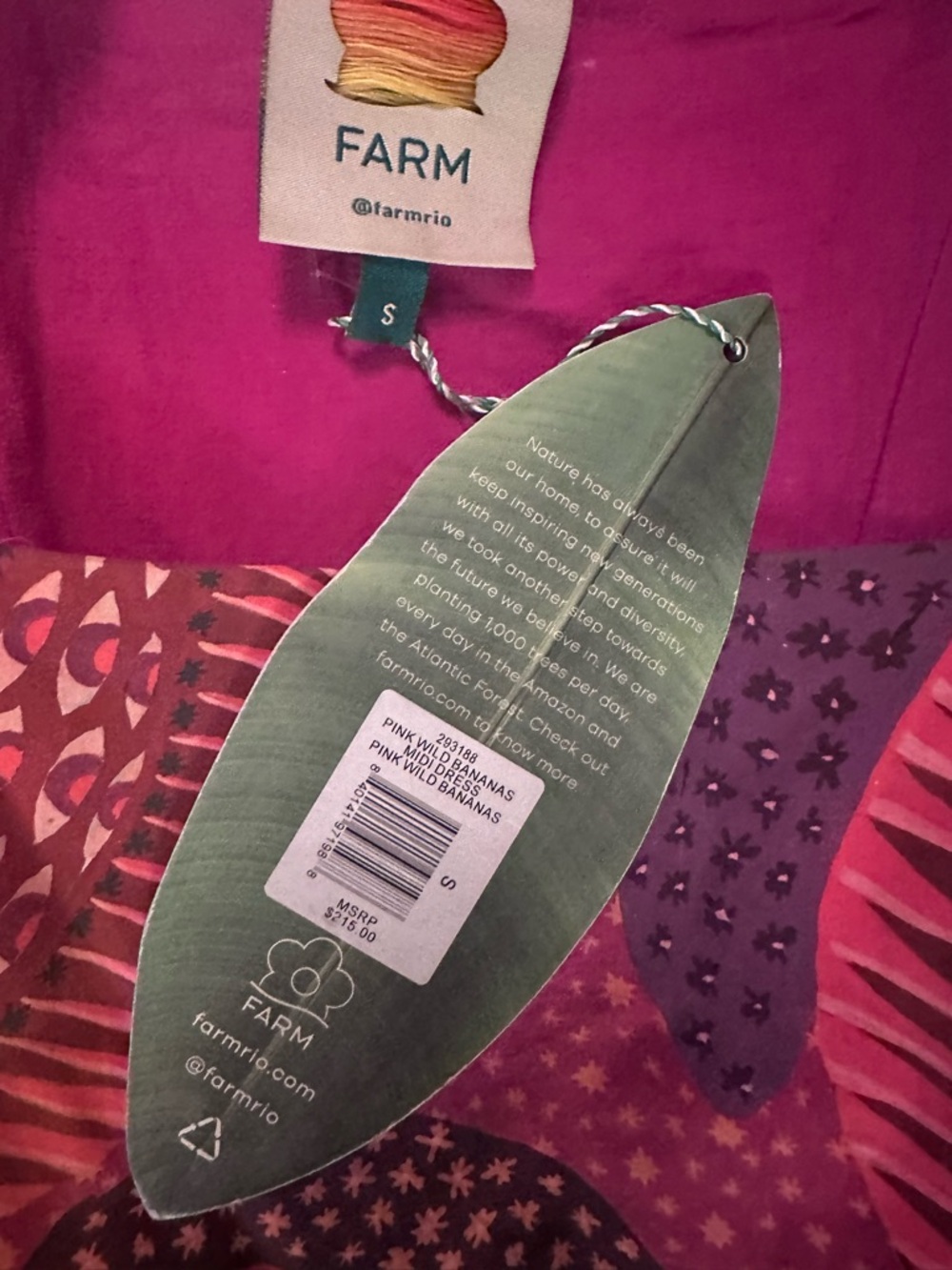 FARM Rio Wild Bananas Ruffled Midi Dress NWT - Picture 4 of 11